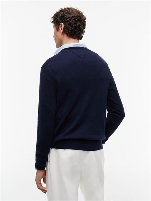 pima org ctn cashmere v neck TOMMY HILFIGER | MW0MW28047DW5